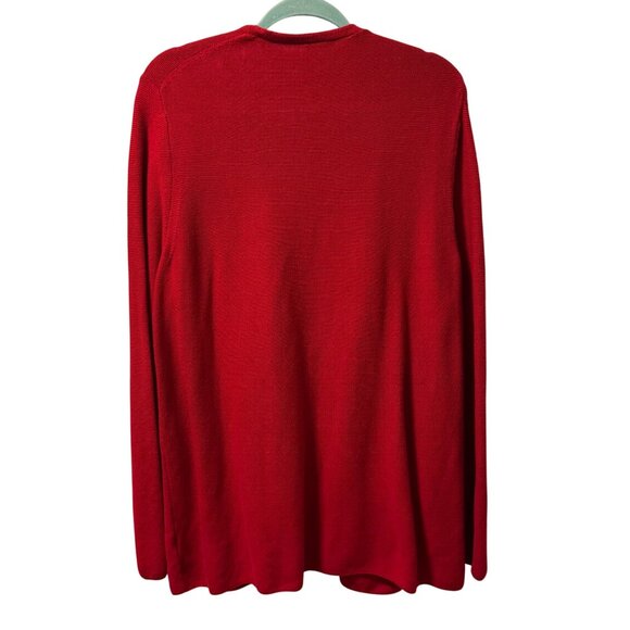 Talbots Womens Open Front Cardigan Sweater Sz 2X Red Cotton Pockets - Picture 9 of 12